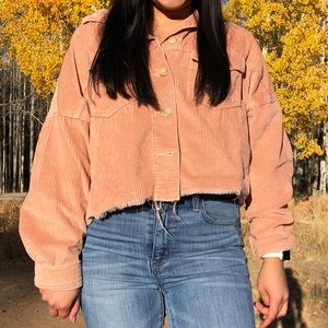 Mauve American eagle corduroy button up shirt